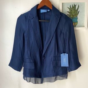 NWT Simply Vera Vera Wang Blue Blazer X-Small Petite
